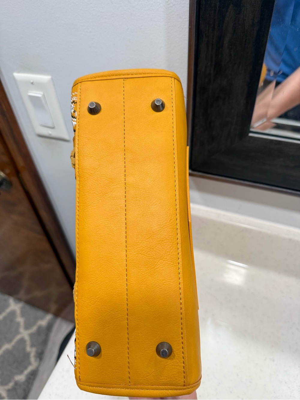 Wrangler Mustard Paisley-Accent Crossbody Tote - Picture 4 of 5